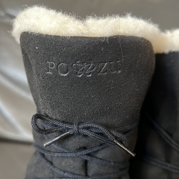 Po-Zu Black Lace-up Winter Boots - Picture 5 of 12
